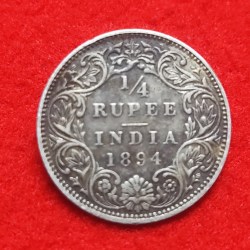 VICTORIA EMPRESS 1/4 RUPEE 1894 BOMBAY MINT GOOD CONDITION