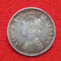 Alternative view of VICTORIA EMPRESS 1/4 RUPEE 1894 BOMBAY MINT GOOD CONDITION