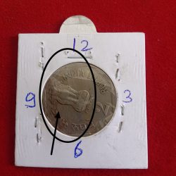 Two Rs Copper Nickel Rare Error Coin 10 "0 Clock Die Rotation RBI Big Mistake Coin 1982 Year Calcutta Mint