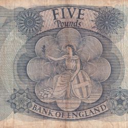 Alternative view of England 5 Pounds - Elizabeth II VARY RARE NOTE #B-2
