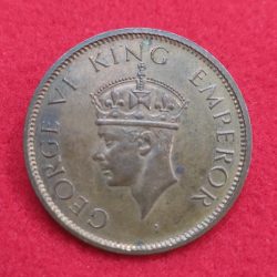 ONE QUARTER ANNA GEORGE VI 1941 UNC