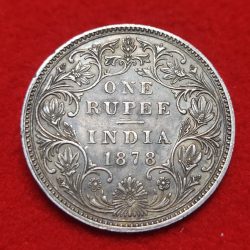 ONE RUPEE SILVER COIN VICTORIA EMPRESS 1878 BOMBAY MINT
