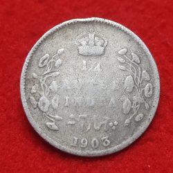 RARE 1/4 RUPEE 1903 COIN EDWARD VII COIN
