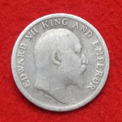 Alternative view of RARE 1/4 RUPEE 1903 COIN EDWARD VII COIN