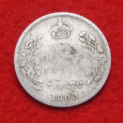 RARE 1/4 RUPEE 1903 COIN EDWARD VII COIN