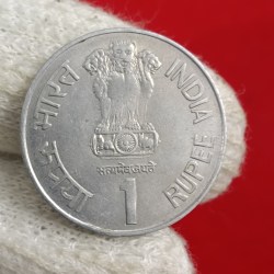 Alternative view of One Rs Rare Coin Maharana Pratap Ji 2003 Bombay Mint Same Coin Given 02