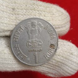 Alternative view of One Rs Rare Coin Maharana Pratap Ji 2003 Bombay Mint Same Coin Given 05