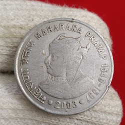 One Rs Rare Coin Maharana Pratap Ji 2003 Bombay Mint Same Coin Given 011