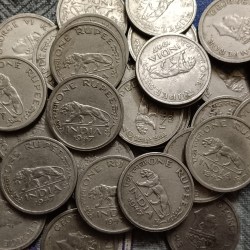 George Vi One Rupee 1947 Bombay Mint British of India 10 Pcs Given
