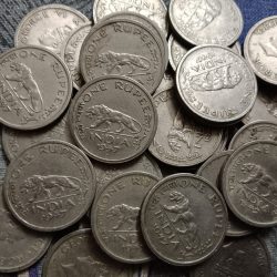 Alternative view of George Vi One Rupee 1947 Bombay Mint British of India 10 Pcs Given