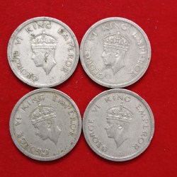 Alternative view of George Vi One Rupee 1947 Bombay Mint 4 Pcs Given British of India