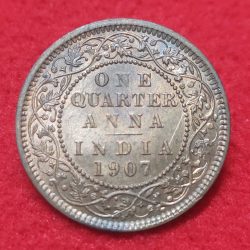 ONE QUARTER ANNA (BRONZE) EDWARD VII UNC CONDITION CALCUTTA MINT