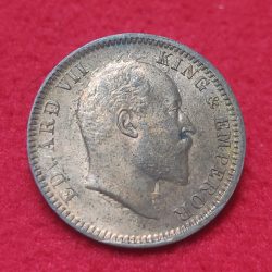 Alternative view of ONE QUARTER ANNA (BRONZE) EDWARD VII UNC CONDITION CALCUTTA MINT