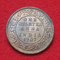 ONE QUARTER ANNA (BRONZE) EDWARD VII UNC CONDITION CALCUTTA MINT