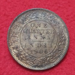 ONE QUARTER ANNA (BRONZE) EDWARD VII CALCUTTA MINT