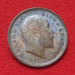 Alternative view of ONE QUARTER ANNA (BRONZE) EDWARD VII CALCUTTA MINT