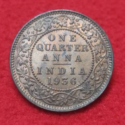 ONE QUARTER ANNA (BRONZE) GEORGE V KING UNC CONDITION CALCUTTA MINT