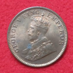 Alternative view of ONE QUARTER ANNA (BRONZE) GEORGE V KING CALCUTTA MINT