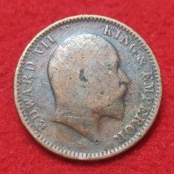 Alternative view of ONE QUARTER ANNA (BRONZE) EDWARD VII CALCUTTA MINT