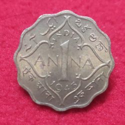 1 ANNA 1943 GEORGE VI KING EMPEROR UNC CONDITION