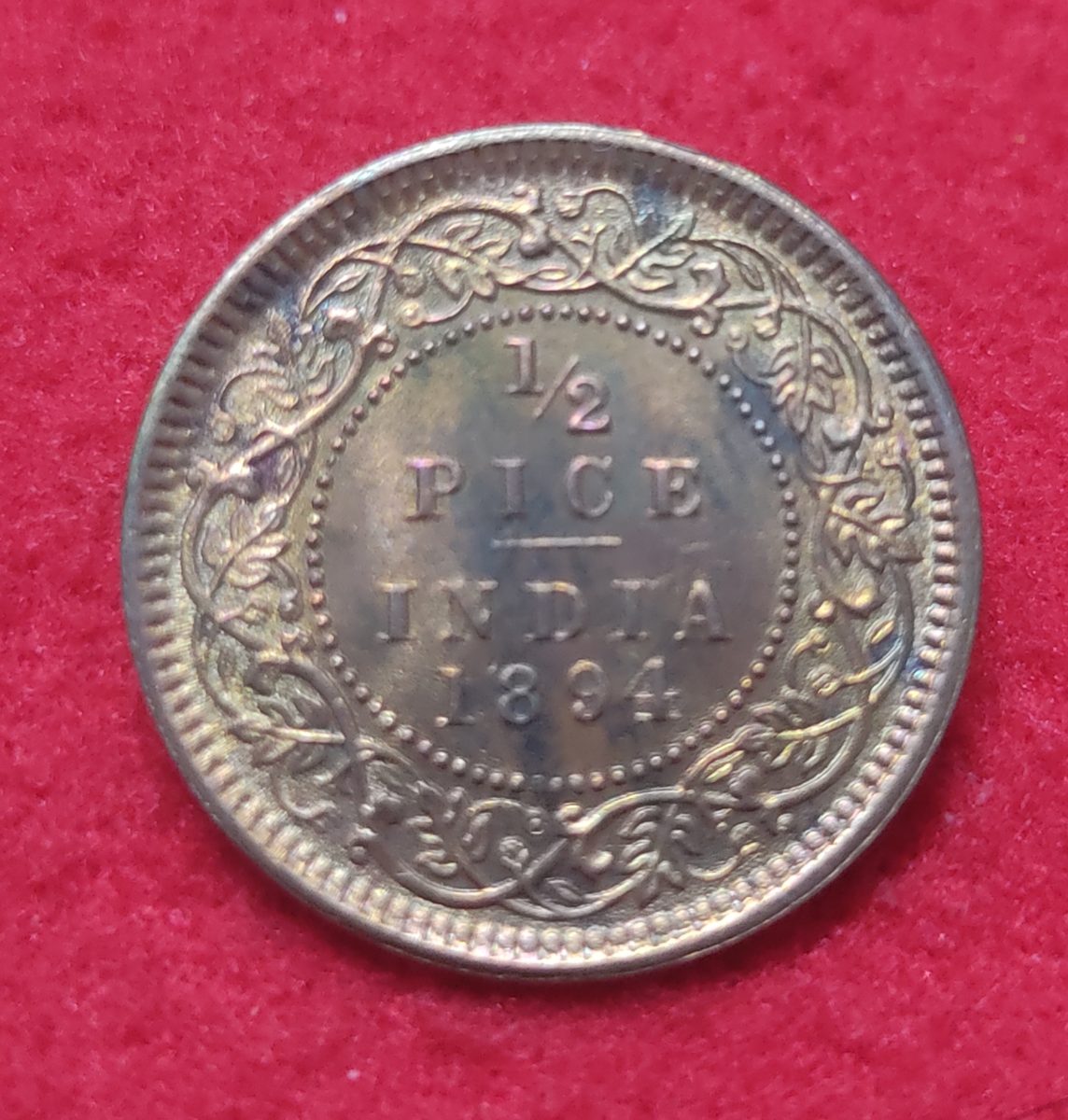 1/2 PICE VICTORIA EMPRESS 1894 SCARCE COIN LUSTRE COIN