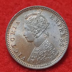 Alternative view of 1/12 ANNA VICTORIA EMPRESS 1898 CALCUTTA MINT GEM UNC Condition