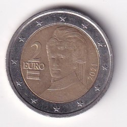 Austria 2 Euros 2021 rare Bimetallic coin #M-1010