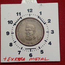 Five Rs Copper Nickel Rare 1 "o Clock Rotation or Extra Metal Error Lal Bhadur Shastri ji Rare Error Coin RBI Mistake Coin Calcutta Mint