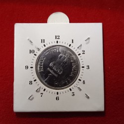 One Rs FSS Maharana Pratap Ji Ex Rare Error 1"o Clock Rotation Error Hyderabad Mint 2003 Year