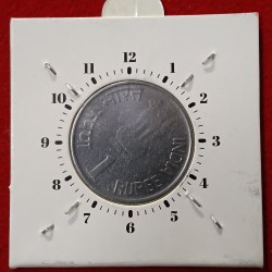 One Rs FSS Scare Error Coin Reserve Bank of India Platinum Jubilee 2"o Clock Error Hyderabad Mint Aunc Condition
