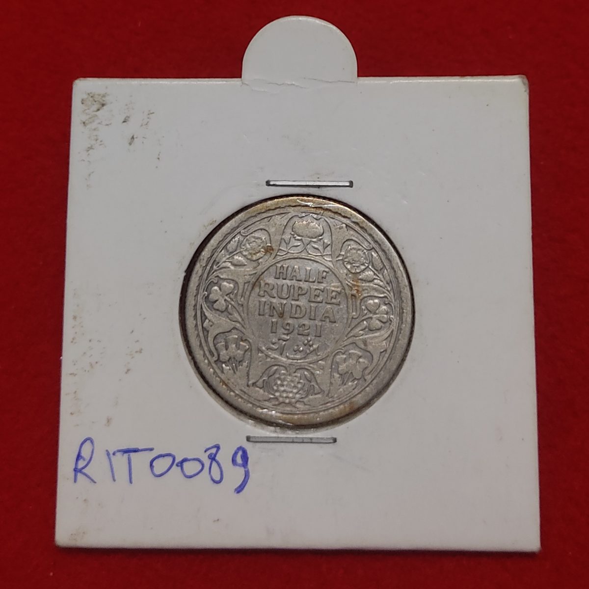 HALF RUPEE SILVER COIN GEORGE V 1921