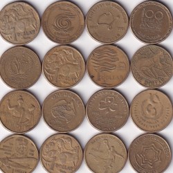 16 Different Australia Commemorative One Dollar Coins Set
