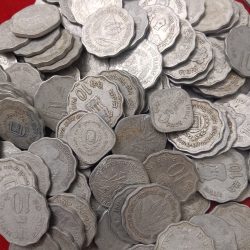 10 Paise or 20 Paise Aluminium Commemorative Coins Scare Mix Variety 50 Pcs Given