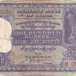 100 Rupees Old Series Fafda note Big Size Very Rare Governor , Iyenger