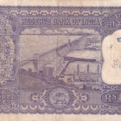 Alternative view of 100 Rupees Old Series Fafda note Big Size Very Rare Governor , P.C.BHTTACHARYA