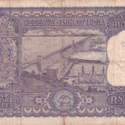 Alternative view of 100 Rupees Old Series Fafda note Big Size Very Rare Governor , IYENGER