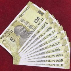 786001 to 786010 (10 Pcs )UNC 20 Rupees Fancy Number Set