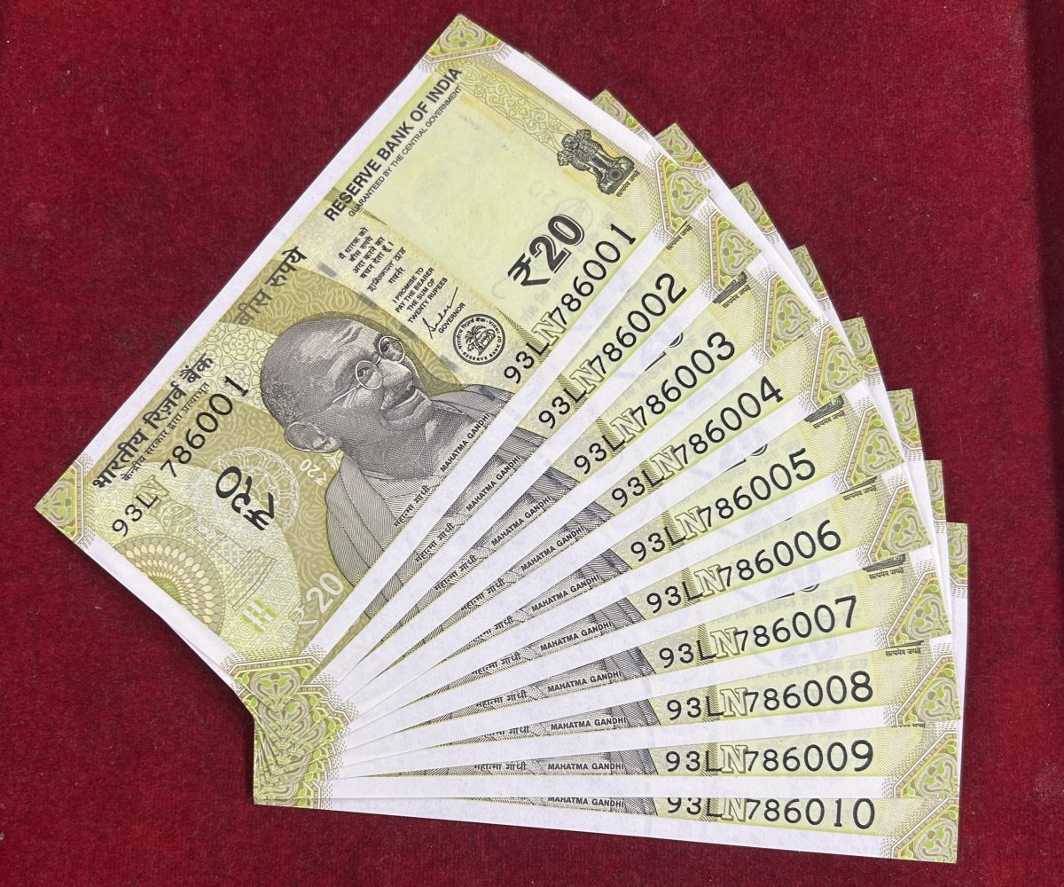 786001 to 786010 (10 Pcs )UNC 20 Rupees Fancy Number Set