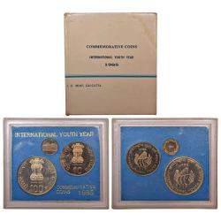 1985 International Youth Year - UNC set of 2 coins - In original mint packing