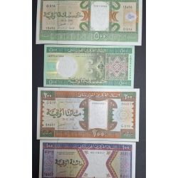 Alternative view of Mauritania 4 Different Ouguiya Rare GEM UNC ( 4 NOTE SET)