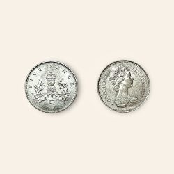 British five Pence Coin From 1980 Very Unique and rare