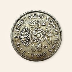 Alternative view of Great Britian two Shilling Coin of 1949 Very Unique and rare
