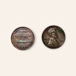 US Coin Lincoln One Cent produced during World War II Very Unique and rare