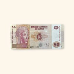 50 Congolese Francs World Banknote issued by Central Bank of Congo Gem Unc Very Unique and rare