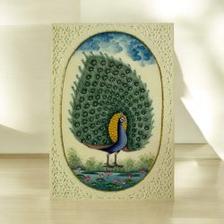 Jaipur Hand Made Peacock Painting Very Unique and Rare