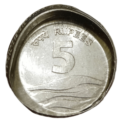 5 Rupees Fss WAVE 🌊 Series Year 2007 Hyderabad Mint DIE CAPPED ROTATED DOUBLE STRIKES Errors **V. SCARE** UNC Grade.