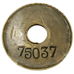 Alternative view of CALCUTTA "P&A" OFFICE Brass TOKEN Government of India Emblem **SCARE** Collectable Grade.