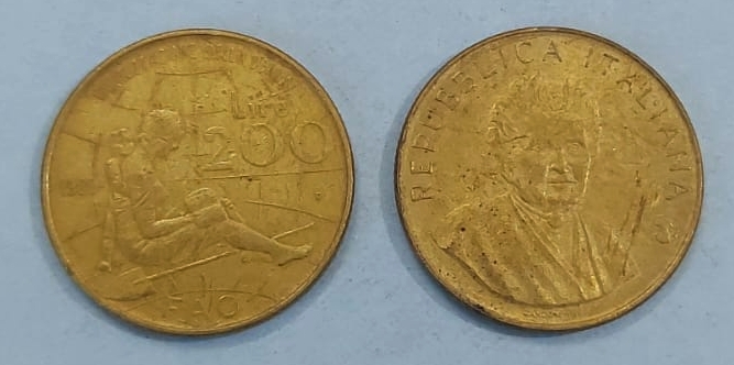 Italy, 200 Lire, 1980, FAO - International Women's Year - Maria Tecla Artemisia Montessori, KM# 107, Circulated Condition.