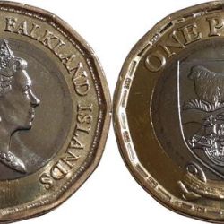 Falkland Islands, 1 Pound, 2020, KM #204, Bimetal, UNC Condition.