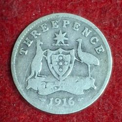 Australia 3 Pence 1916 - George V Rare Silver(.900) coin #M-1001